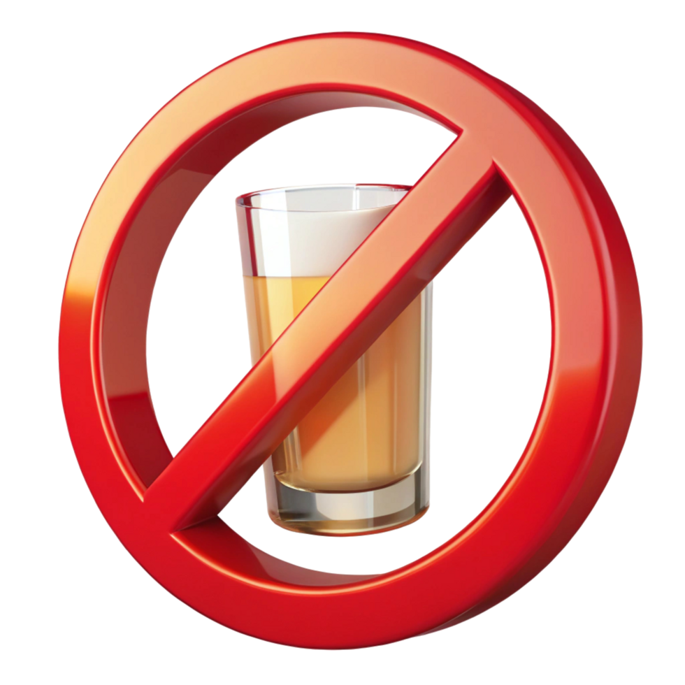 No Alcohol Sign Red Prohibition Symbol with Beer png