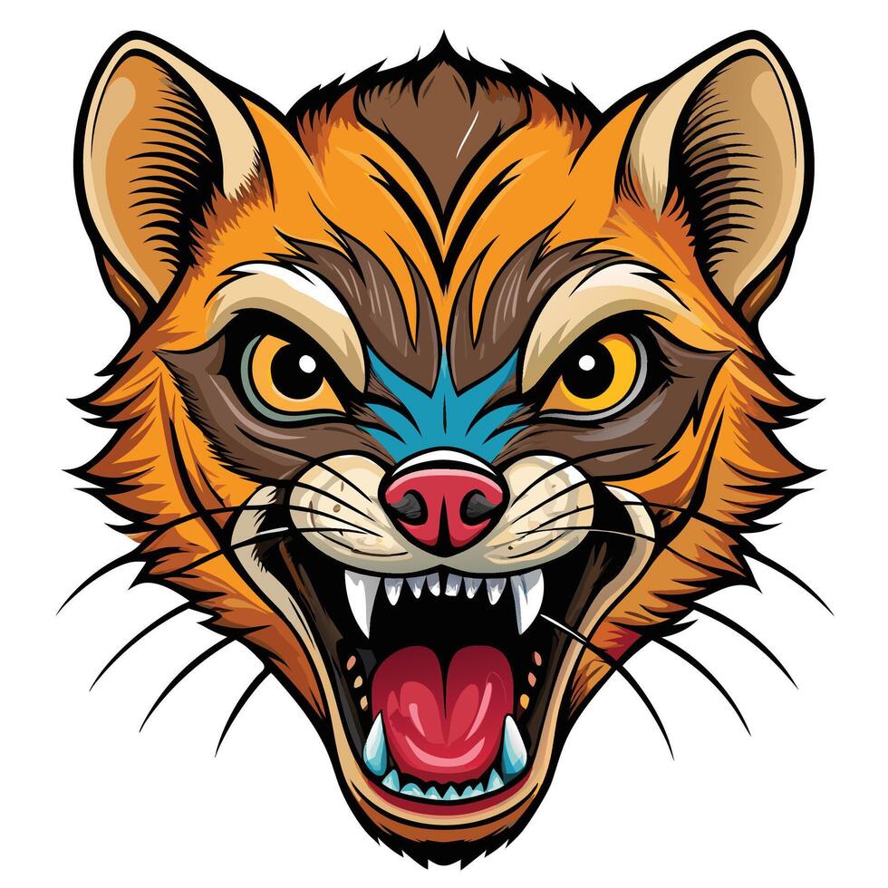 an angry animal head with its mouth open vector