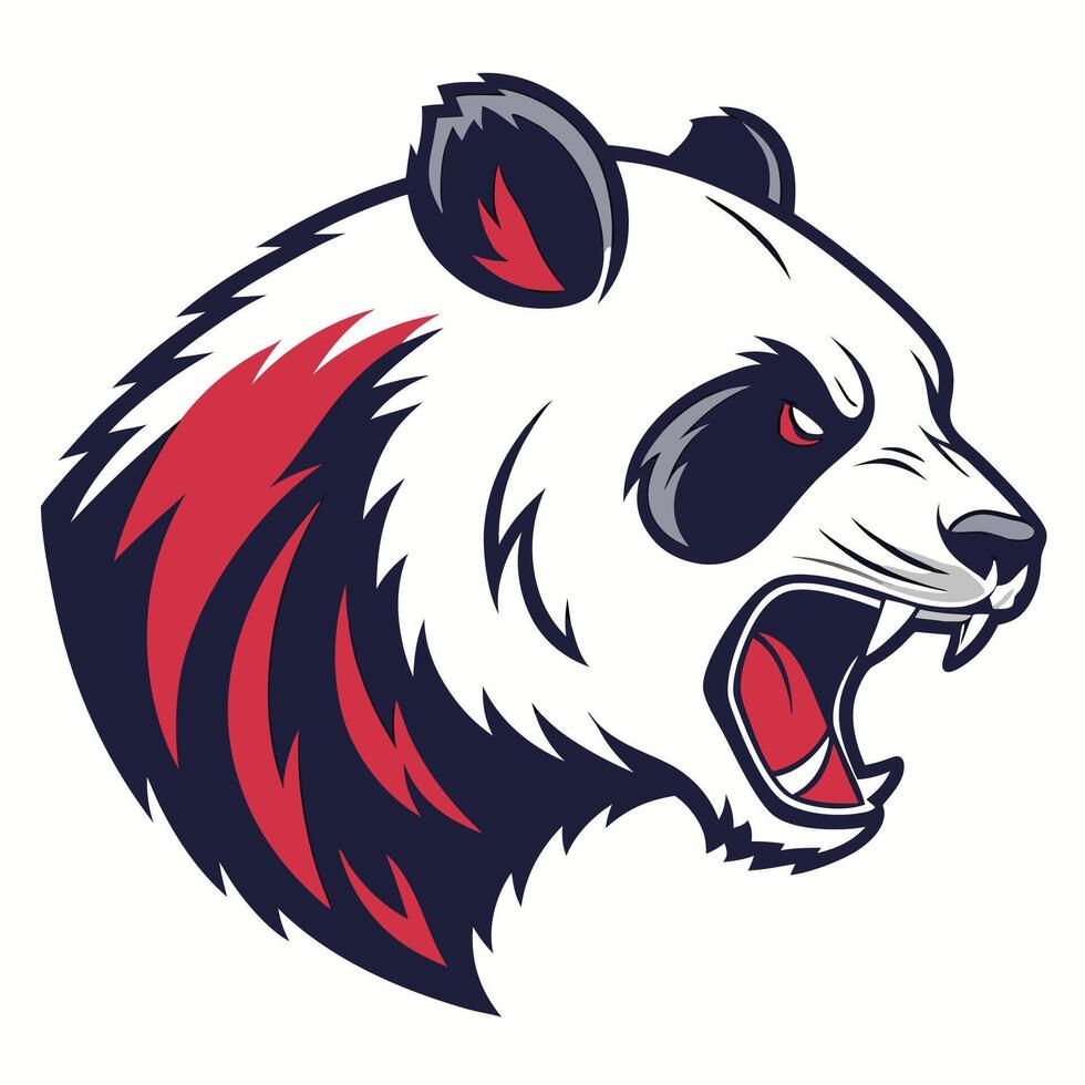 the head of a panda bear is shown on a white background vector