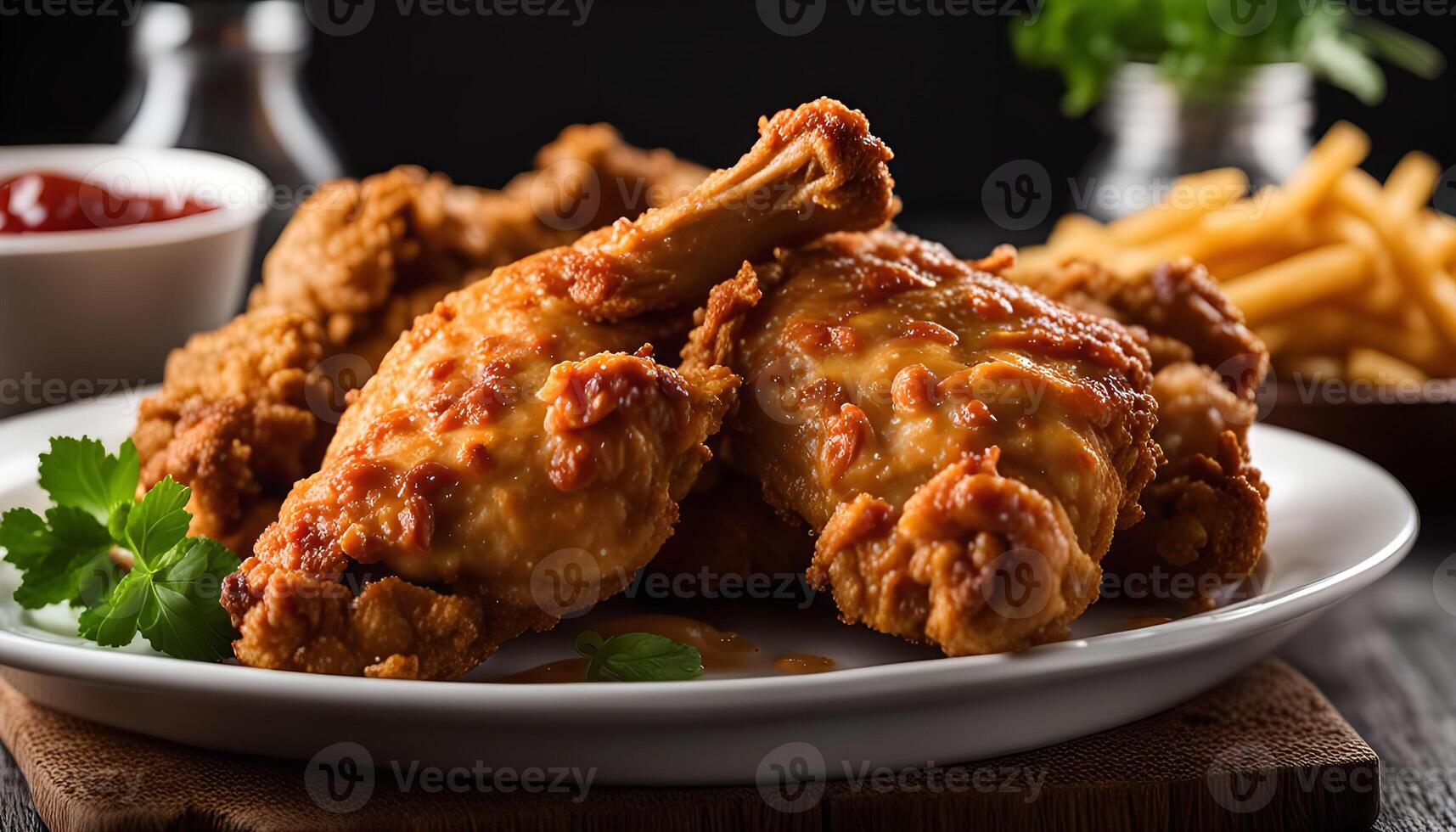 Crispy Fried Chicken with French Fries photo