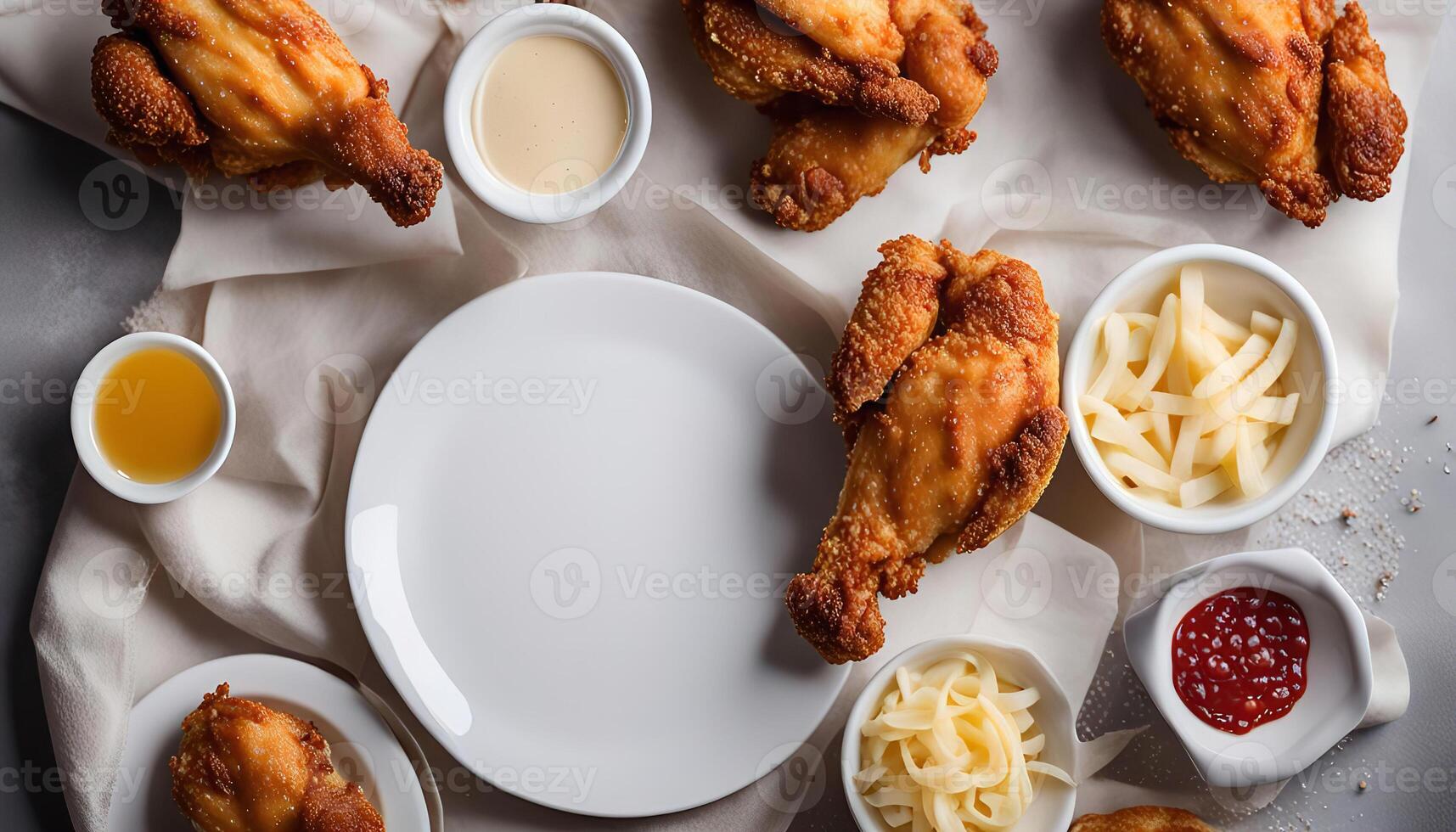 Fried Chicken with Side Dishes photo