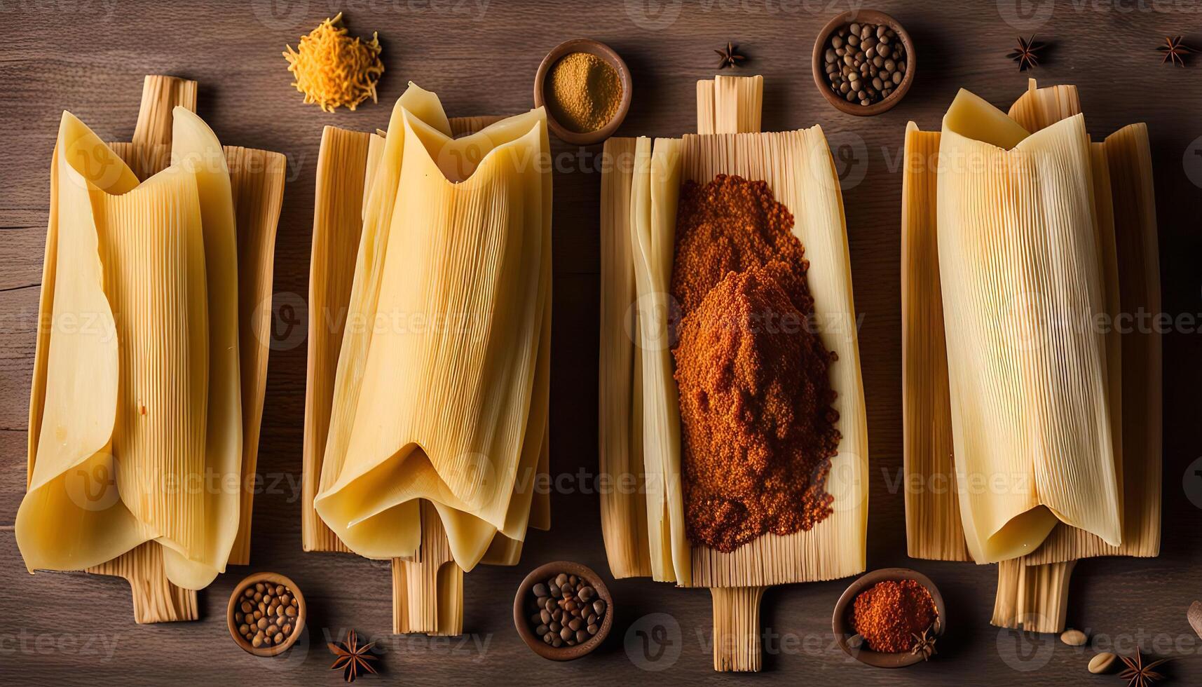 Corn Husk Tamales Preparation photo