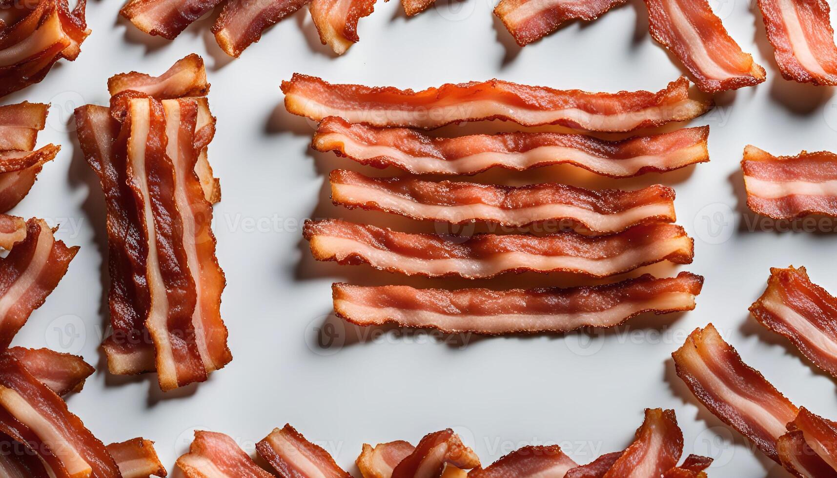 Crispy Bacon on a White Background photo