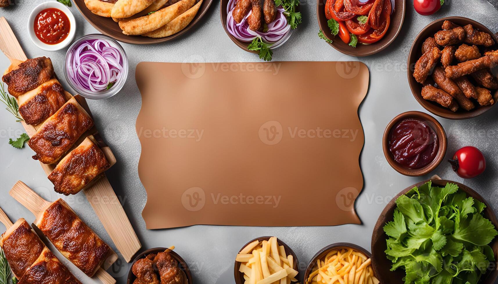 Delicious Fast Food Ingredients with Copy Space photo
