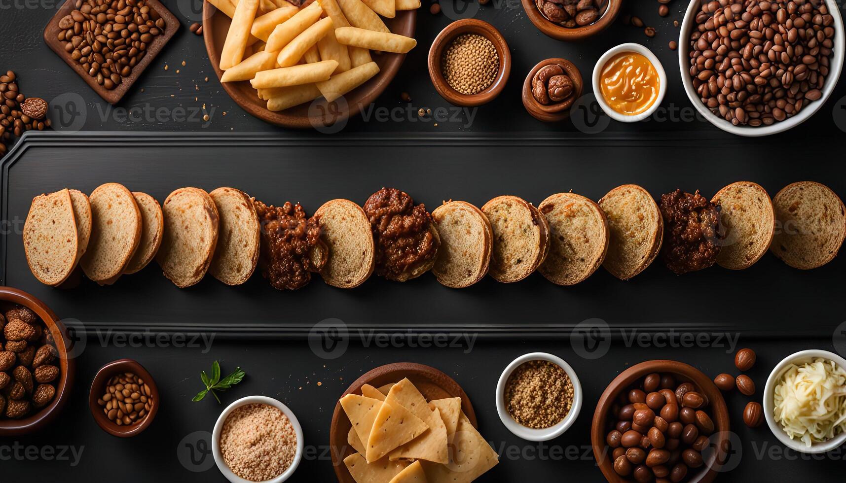 Appetizers on a Black Table photo