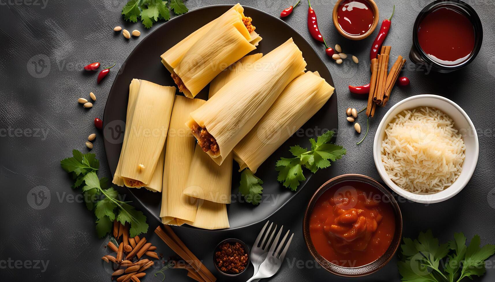 Delicious Tamales with Ingredients photo