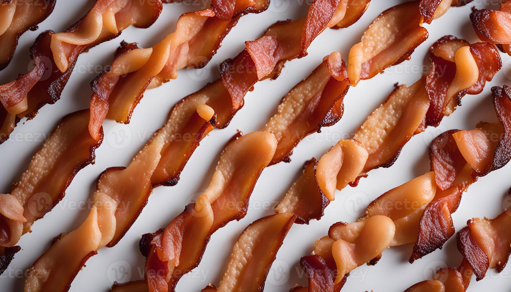Crispy Bacon Strips on a White Background photo