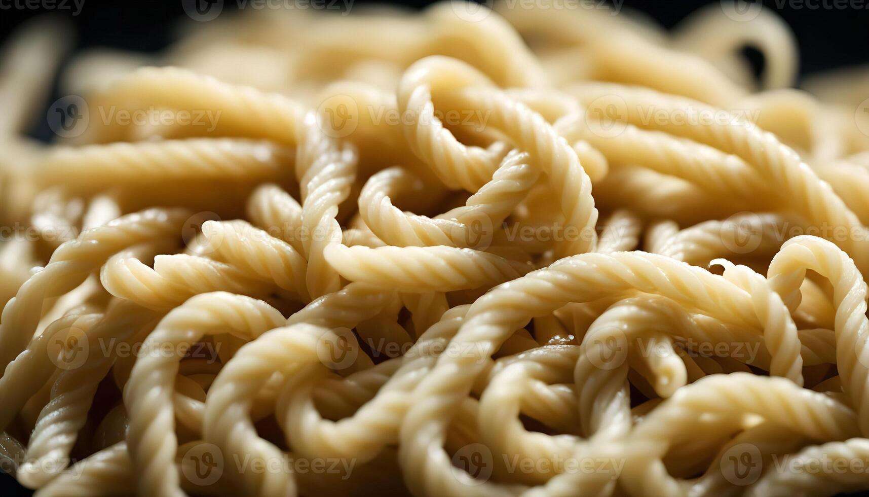 Close up of Twisted Pasta Noodles photo