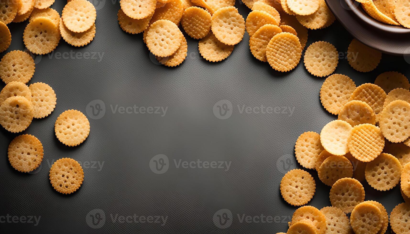 Crackers Scattered on Gray Surface photo