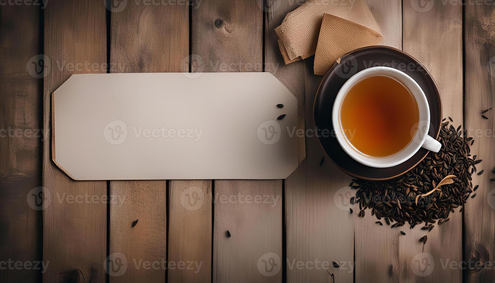 A Cup of Tea on a Wooden Surface photo