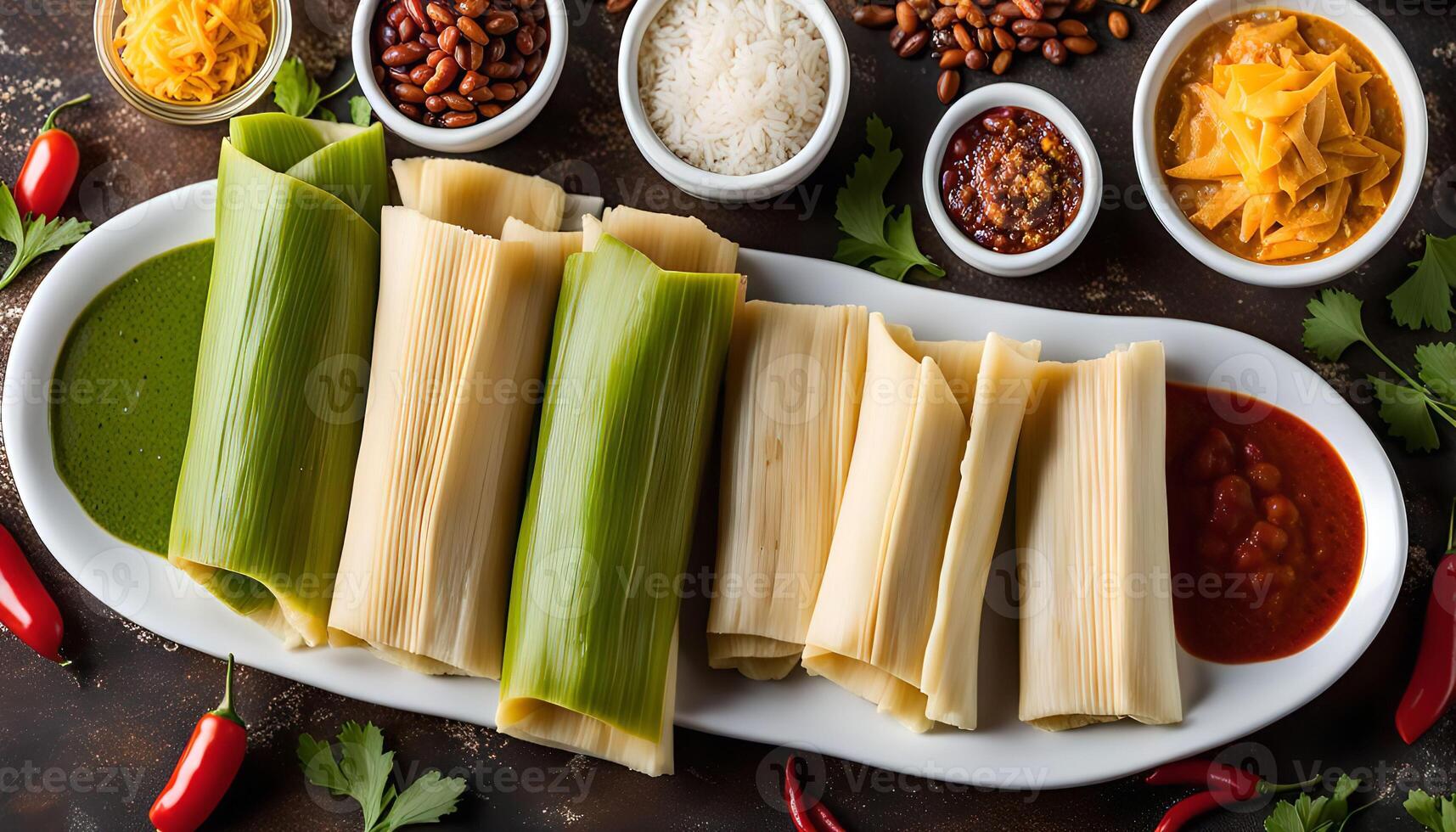 Delicious Tamales Served on a White Platter photo