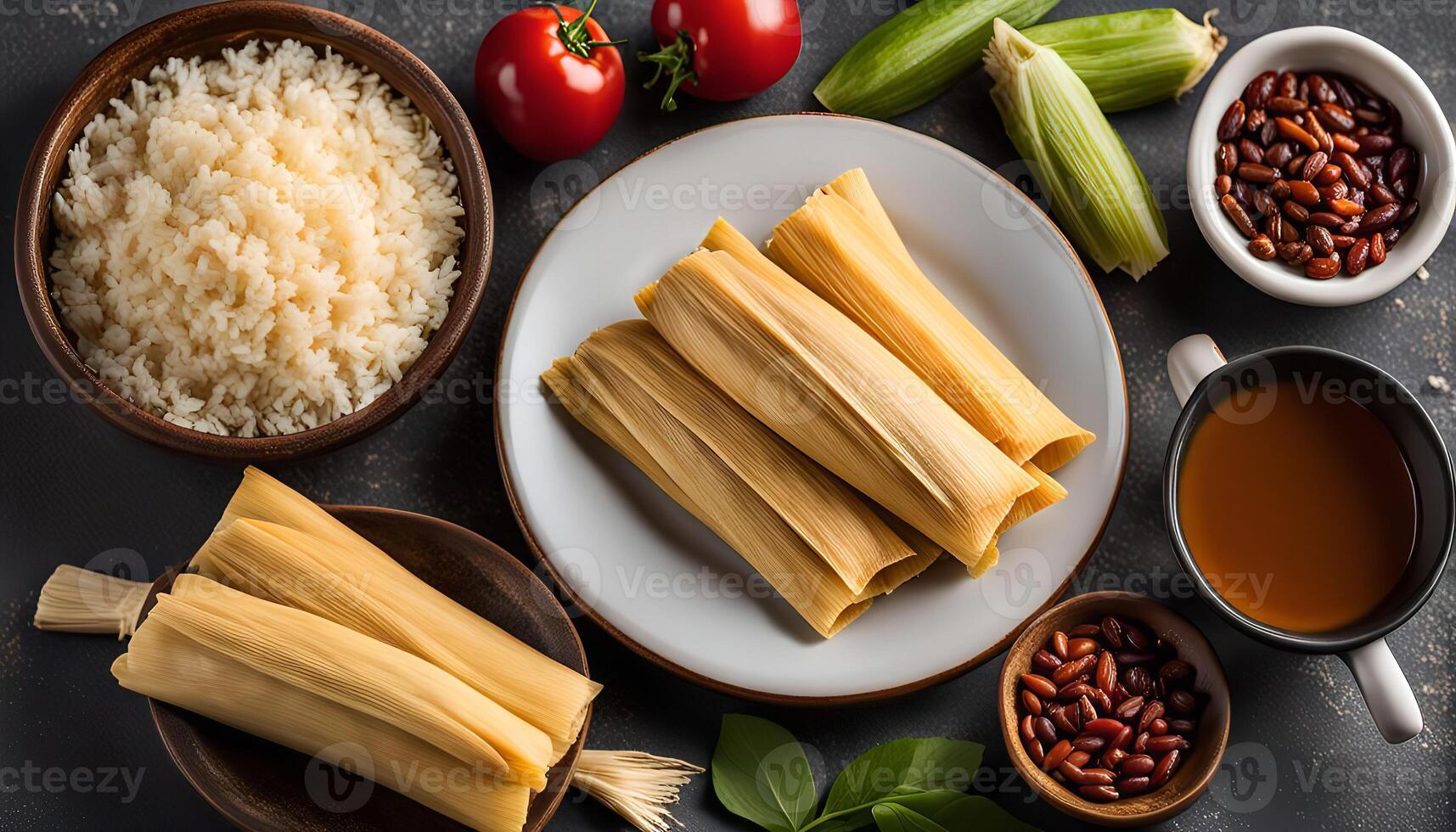 Delicious Tamales with Side Dishes photo