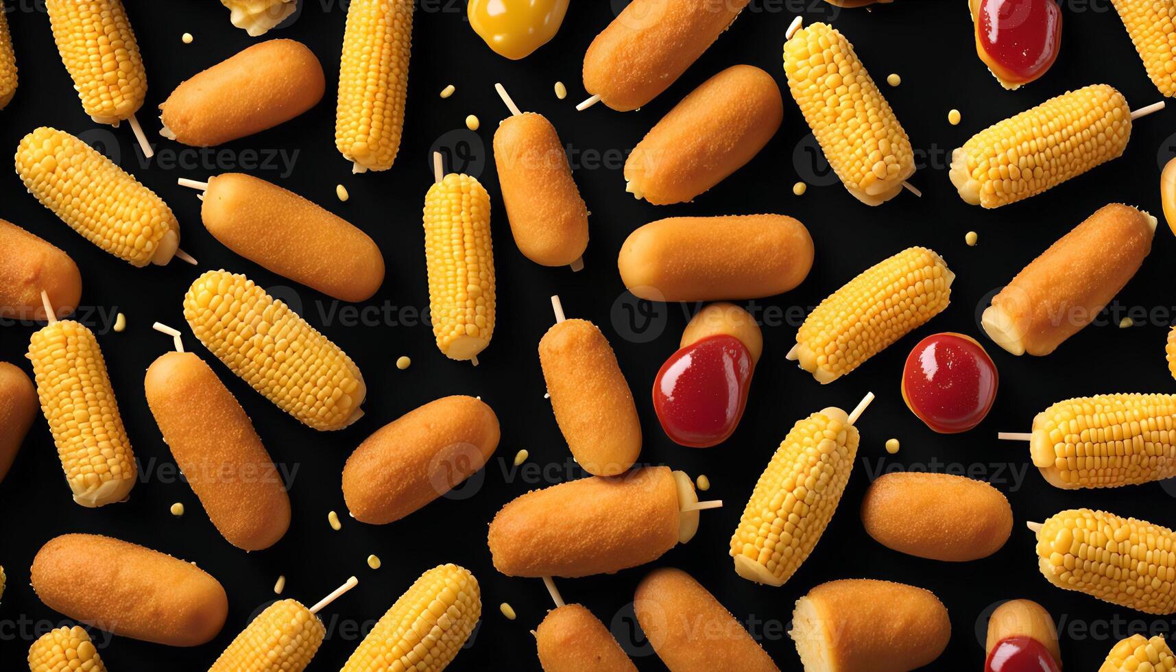 Corn Dogs and Corn on the Cob, a Pattern of American Summer Treats photo