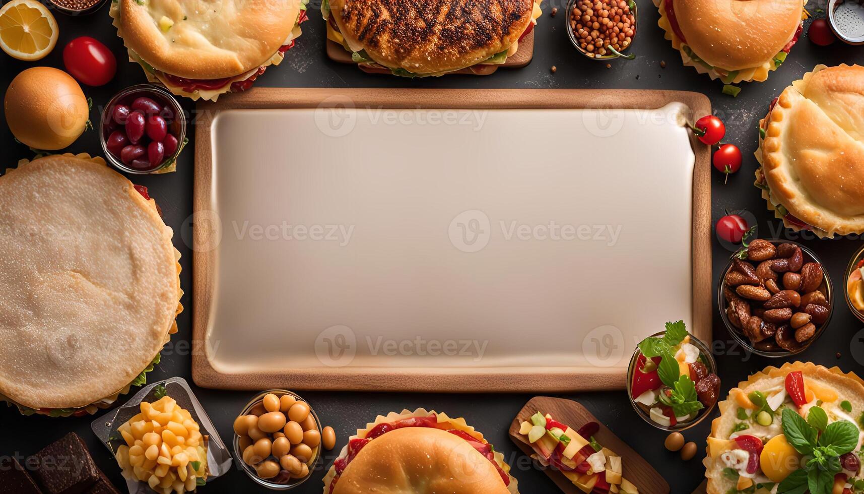 Variety of Appetizers with a Blank Slate photo