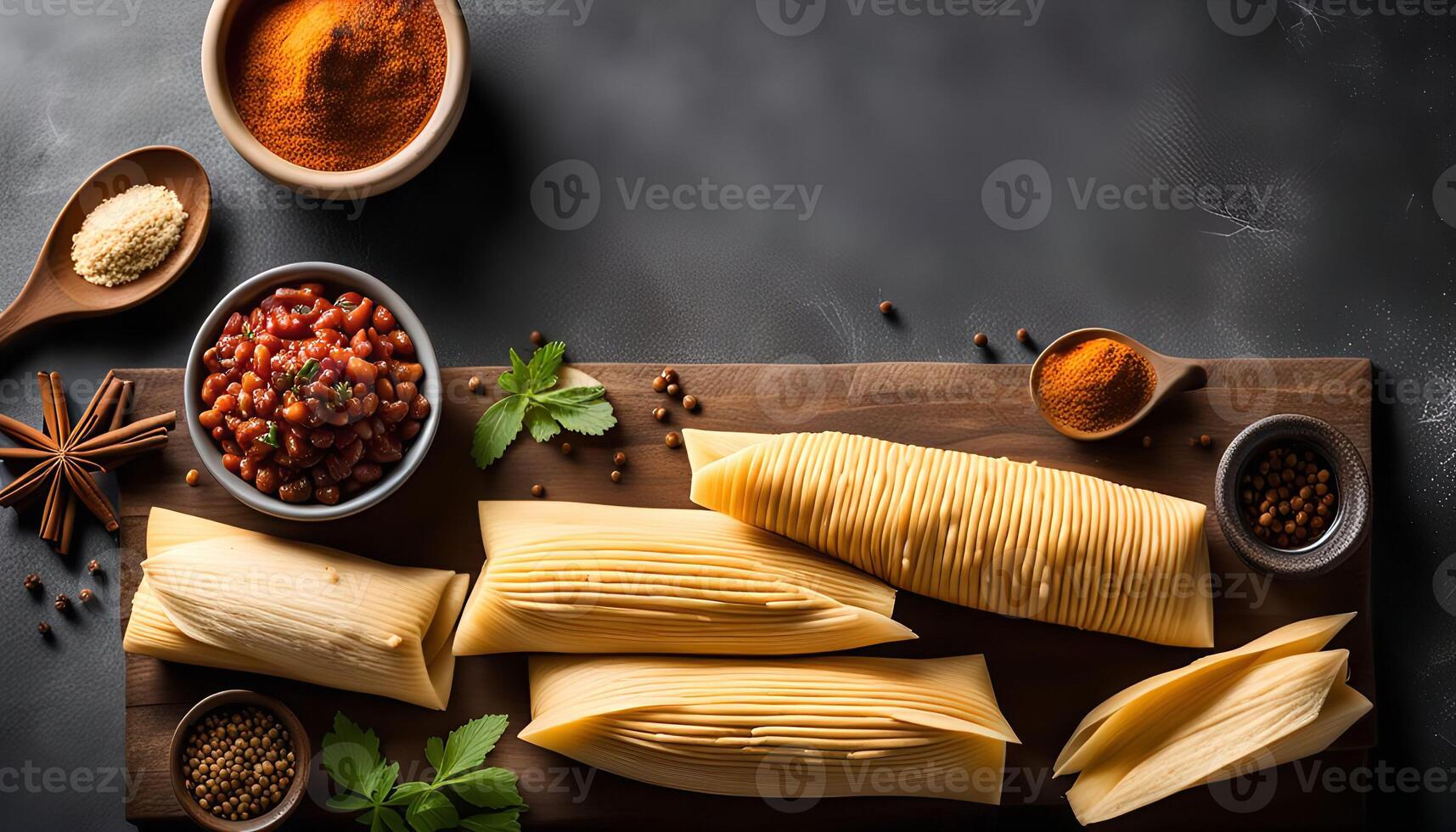 Tamales with Chili Powder and Beans photo