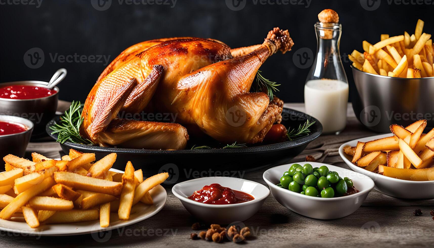 Roast Chicken with Sides, a Delicious Spread photo