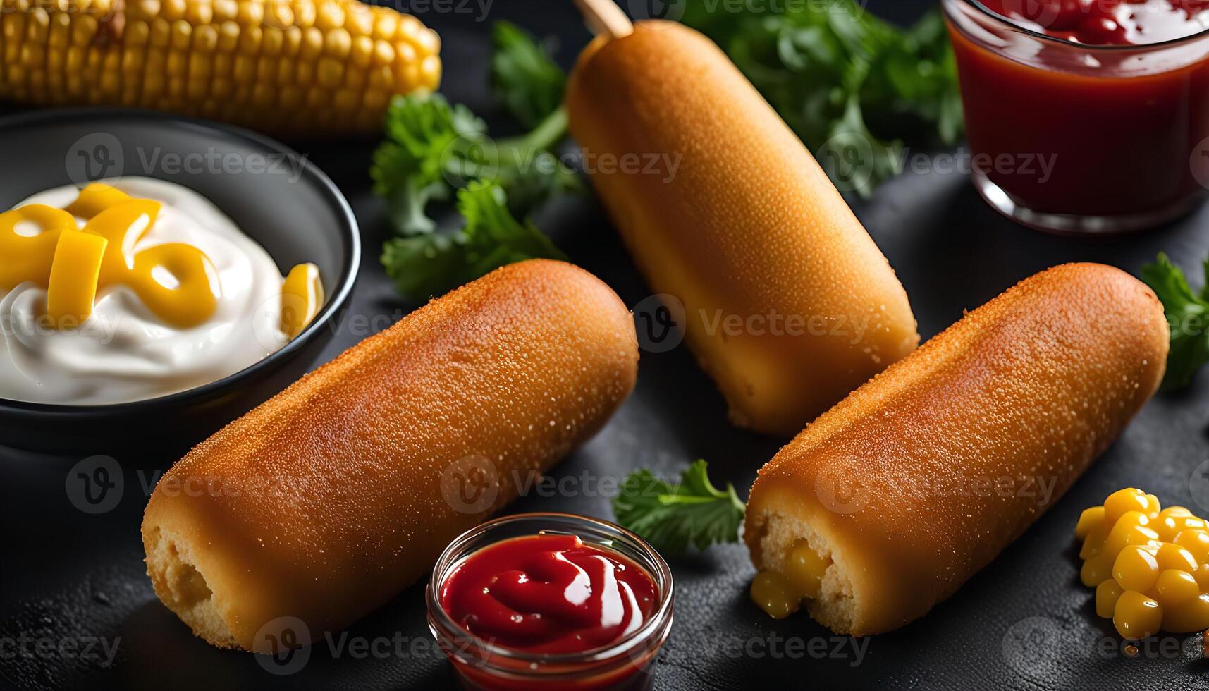 Corn Dogs with Dips and Sides photo