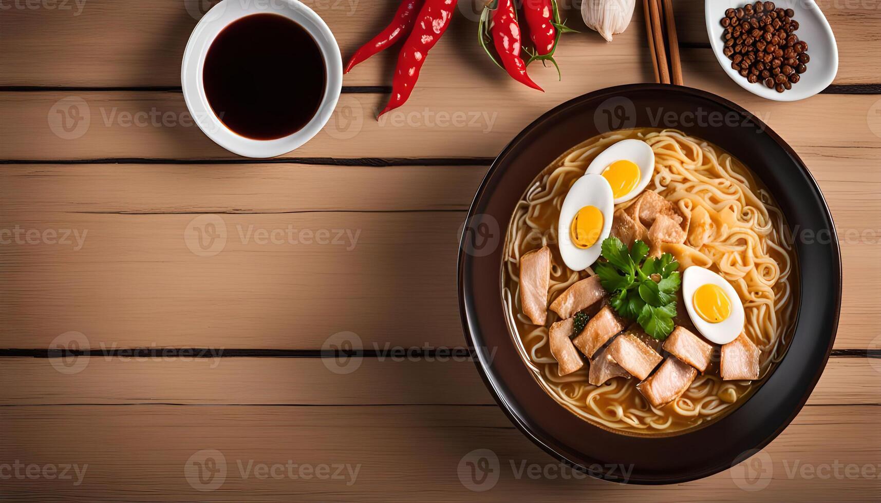 Aromatic Bowl of Ramen with Chicken and Egg photo