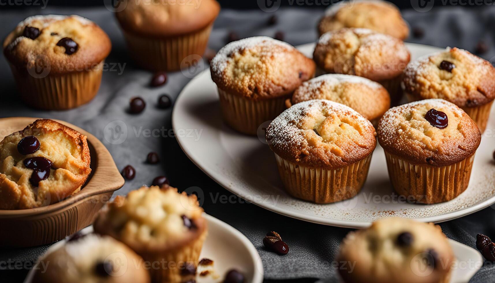 Delicious Muffins on a Plate photo