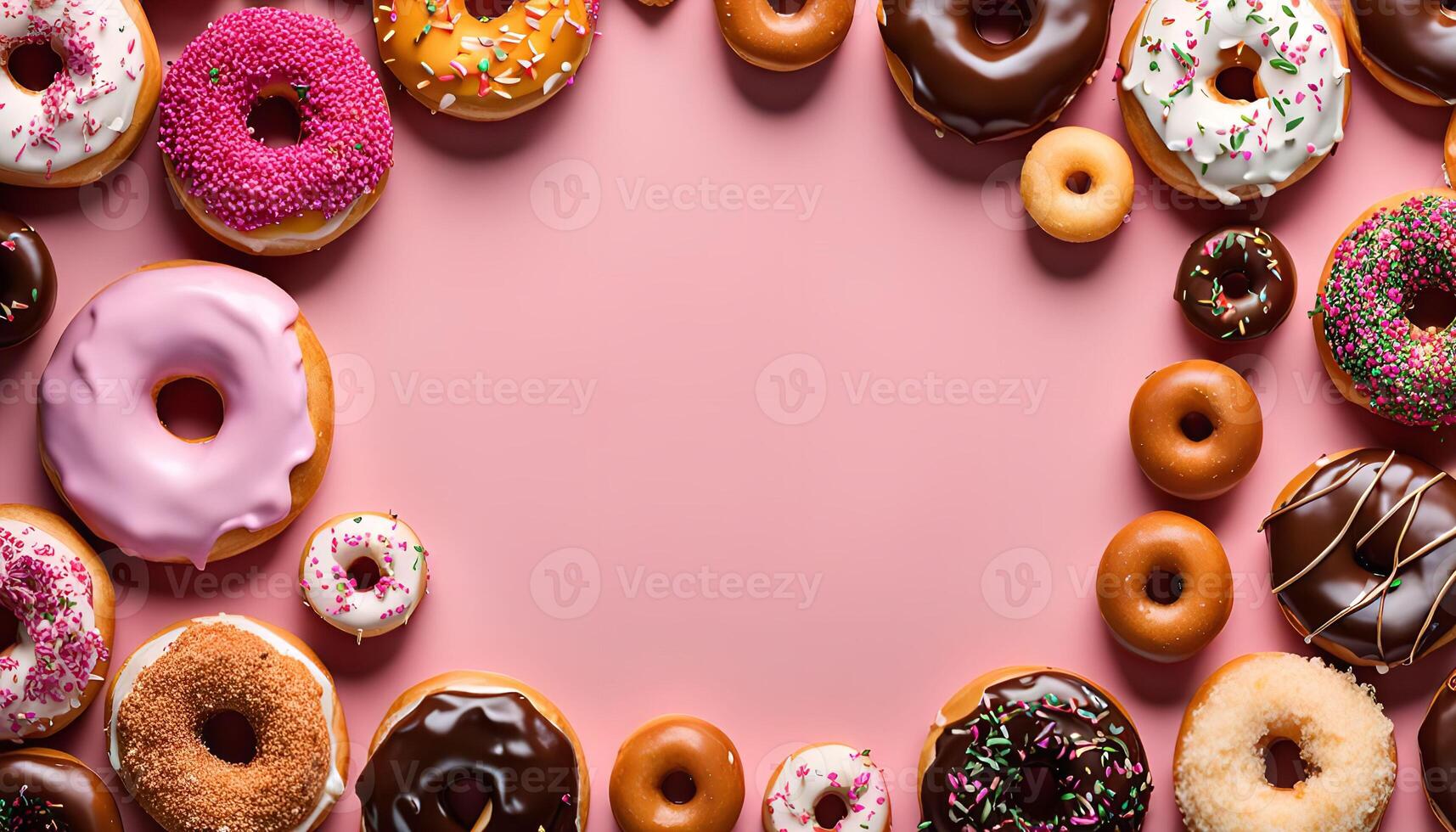 Donuts on Pink Background photo