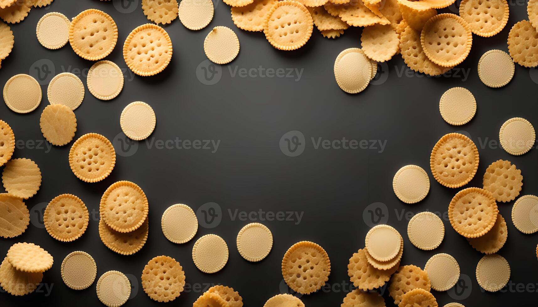 Crackers Border on Black Background photo