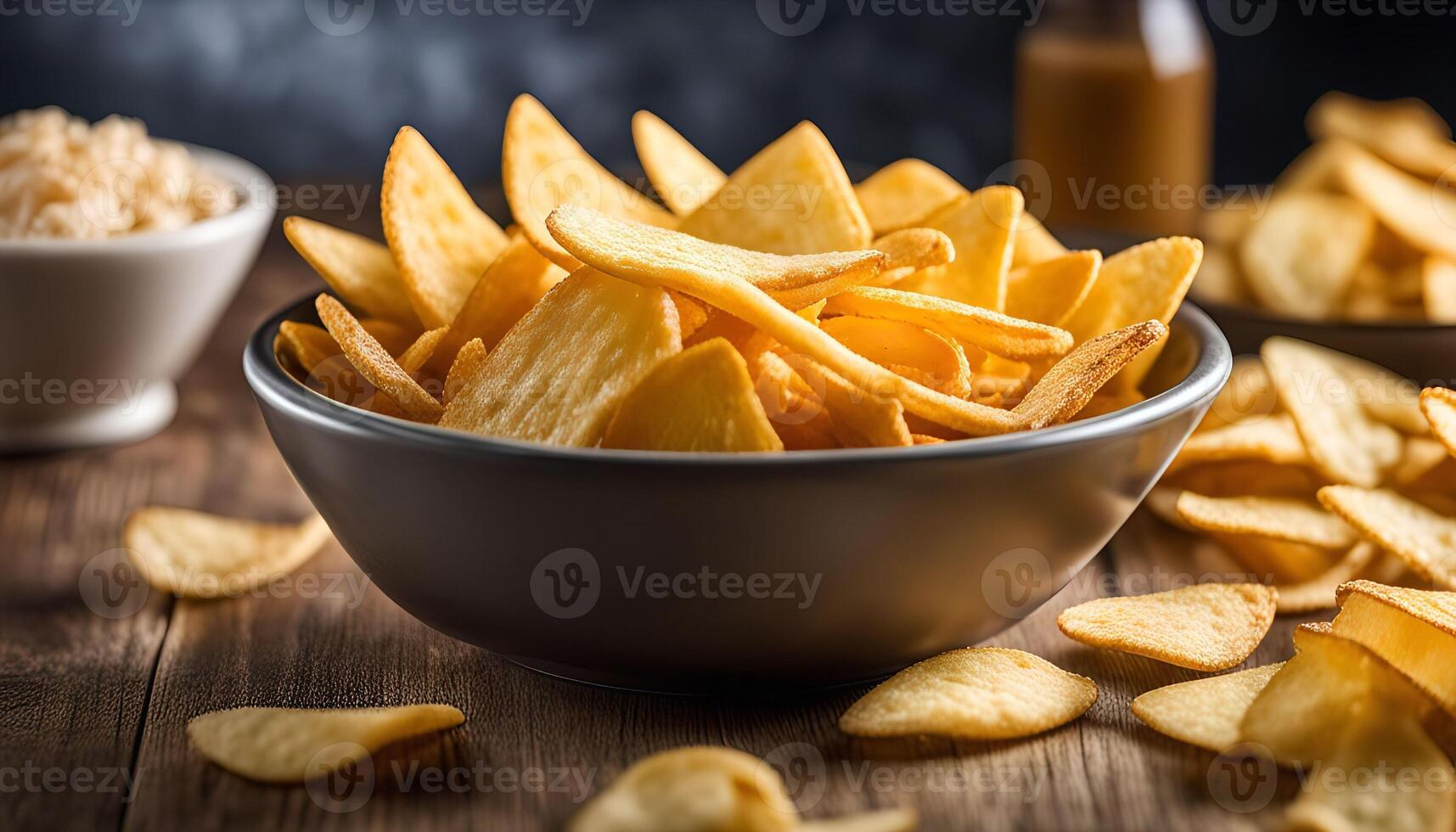 Bowl of Crispy Fried Snacks photo
