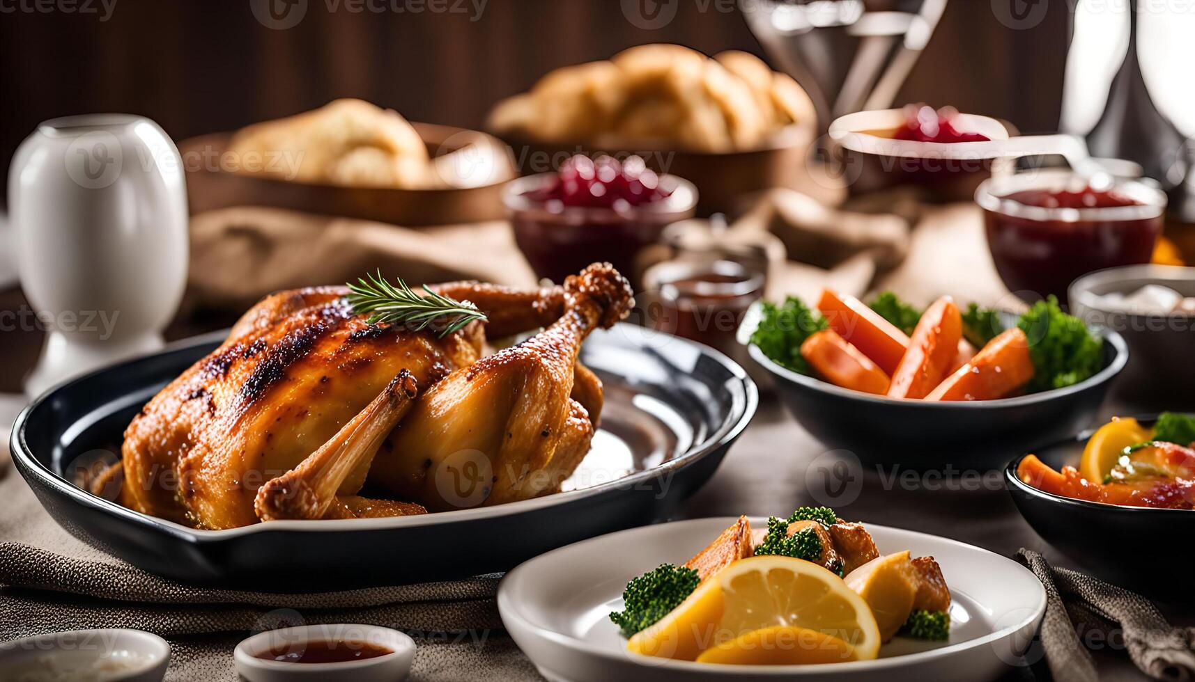Roasted Chicken Thanksgiving Dinner photo
