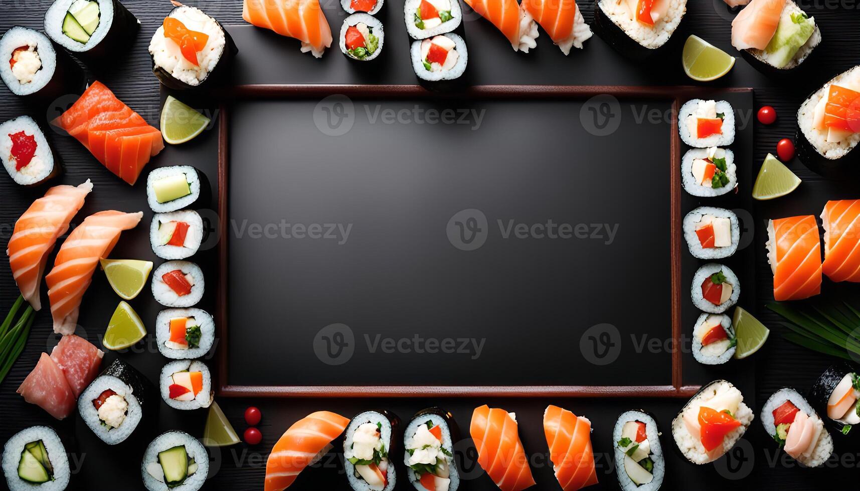 Sushi Background for Menu or Recipe photo