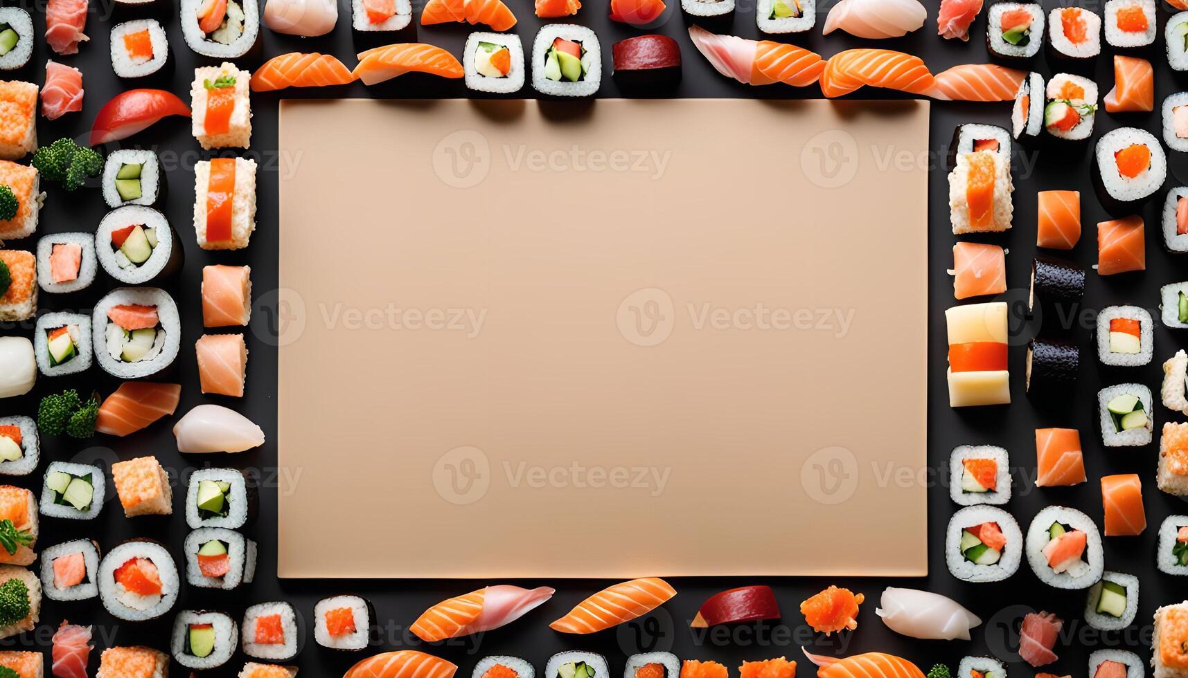 Sushi Background with Copy Space photo