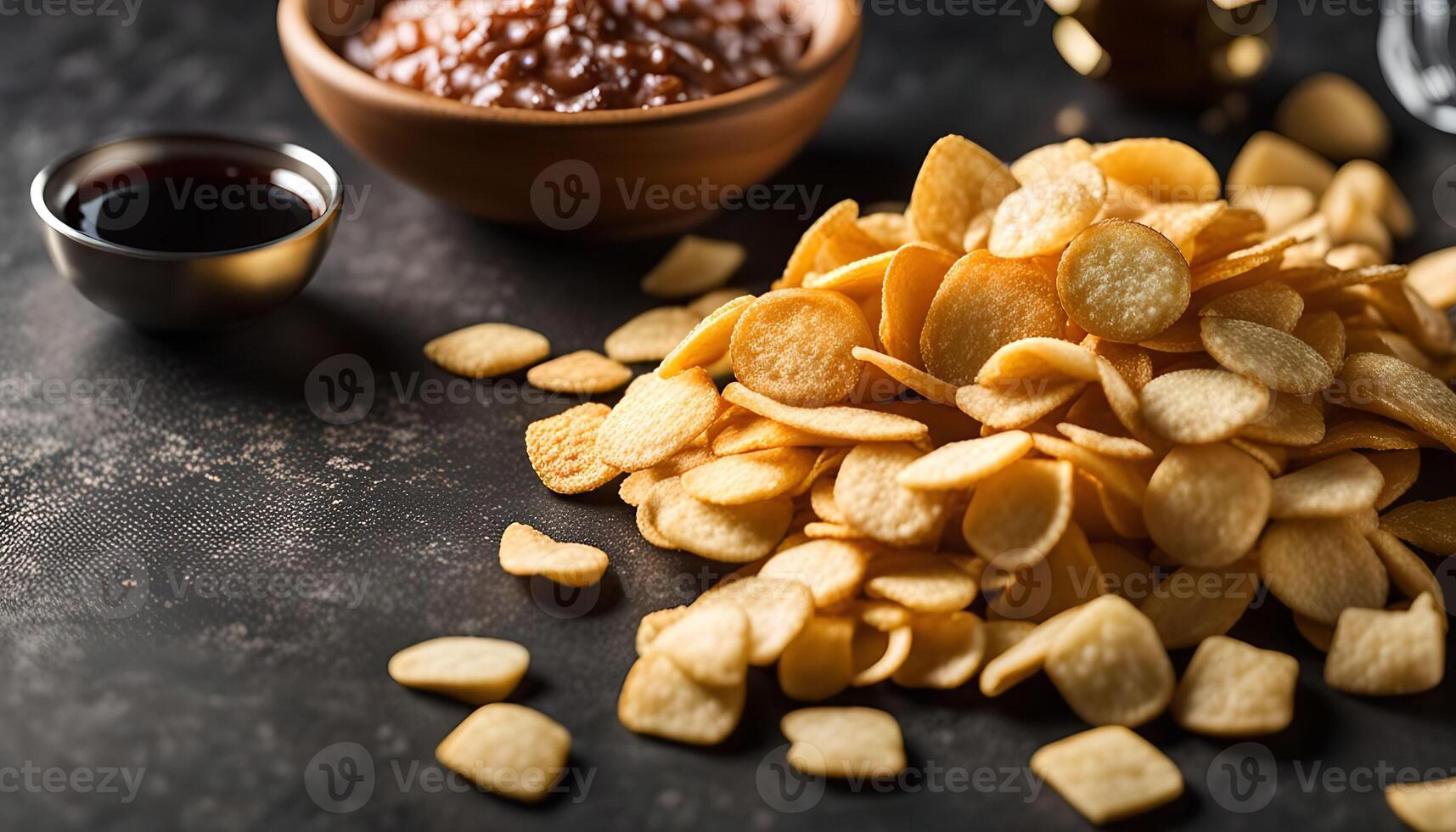 Crispy Potato Chips with Dips photo