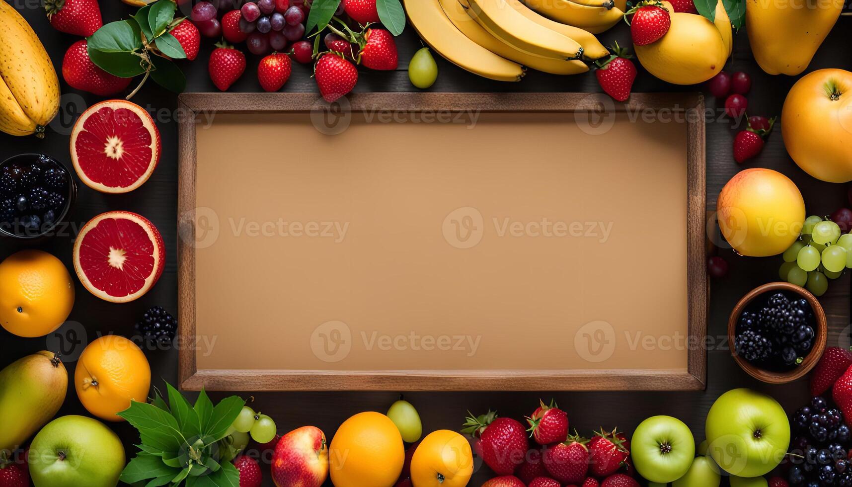 Fruit Board with Frame and Blank Space photo