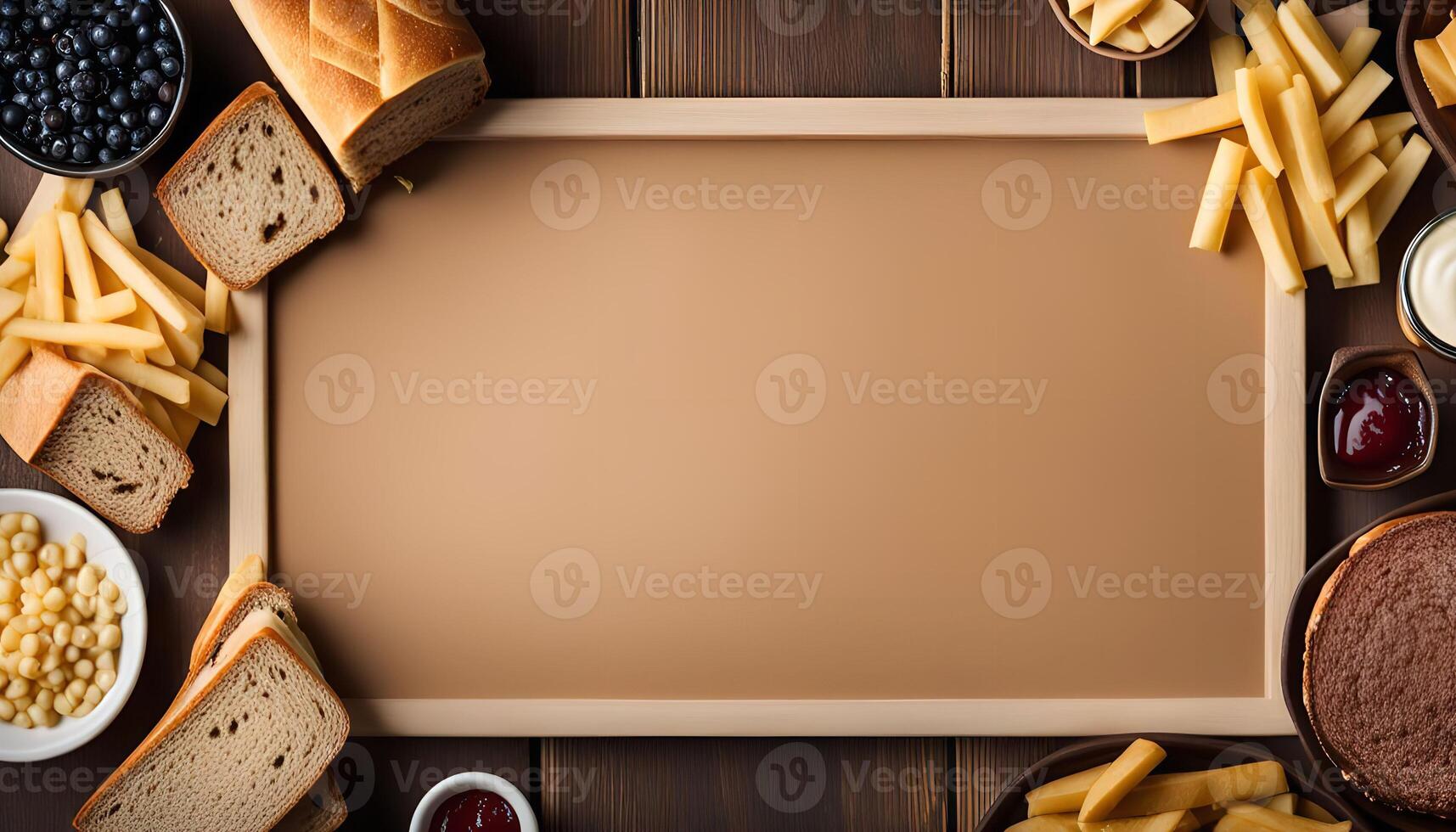 Food Background with Bread and Cheese photo