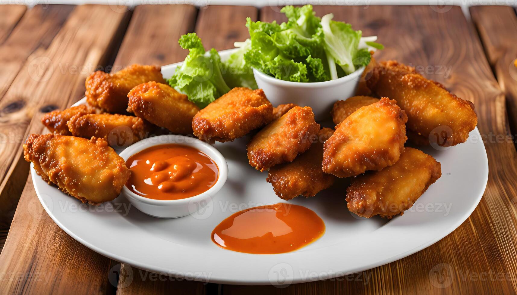 Crispy Fried Chicken Nuggets with Sauce photo