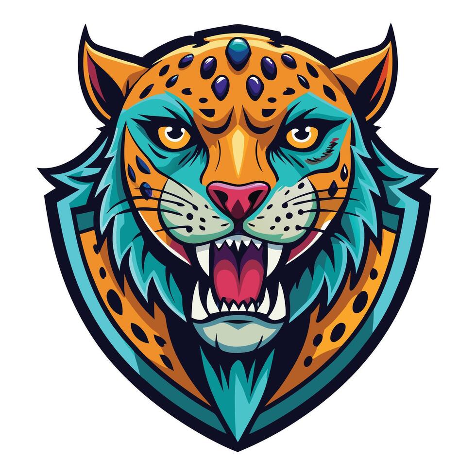 the jaguar head is shown in this illustration vector