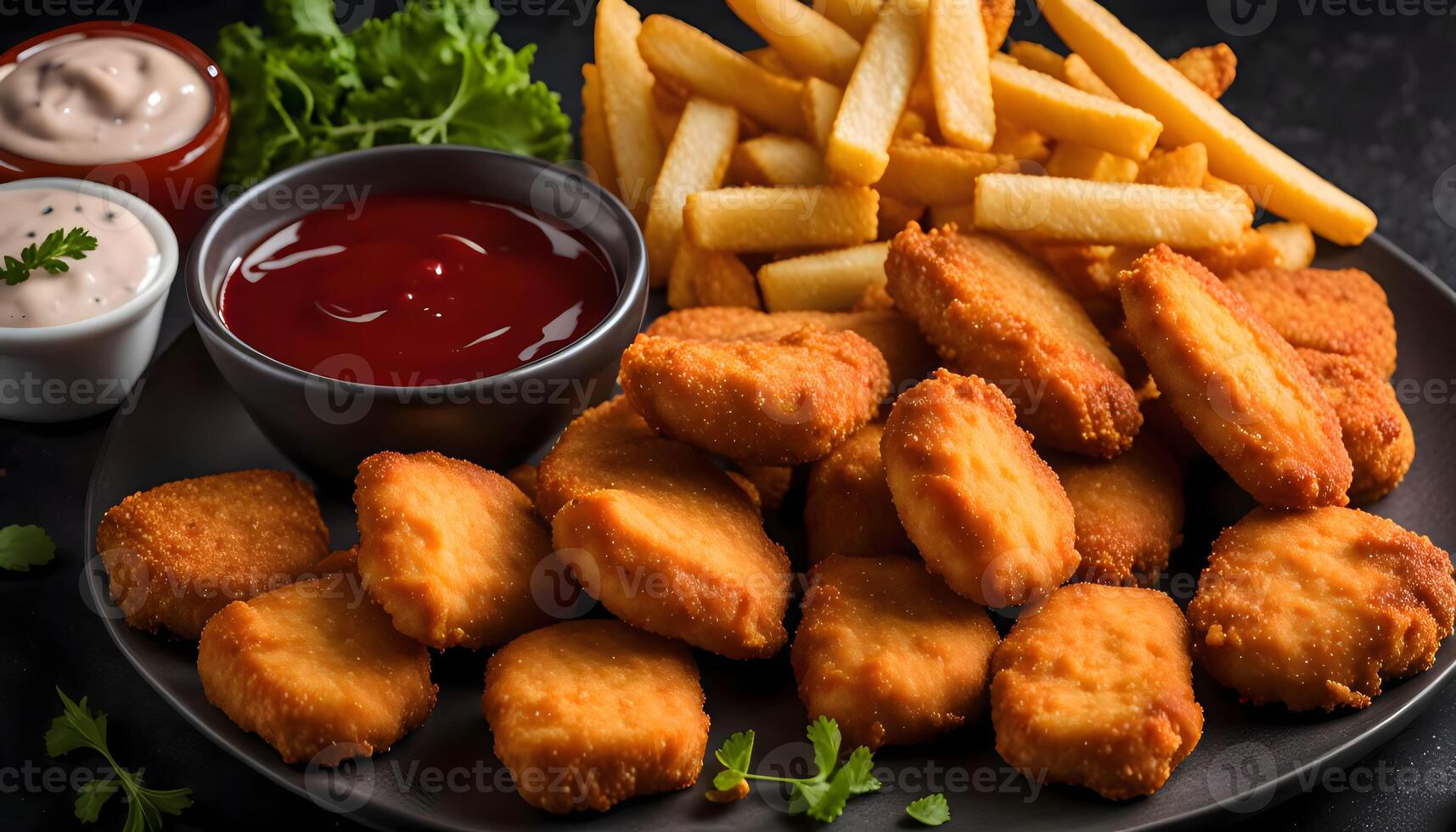 Chicken Nuggets and French Fries - A Classic Fast Food Treat photo