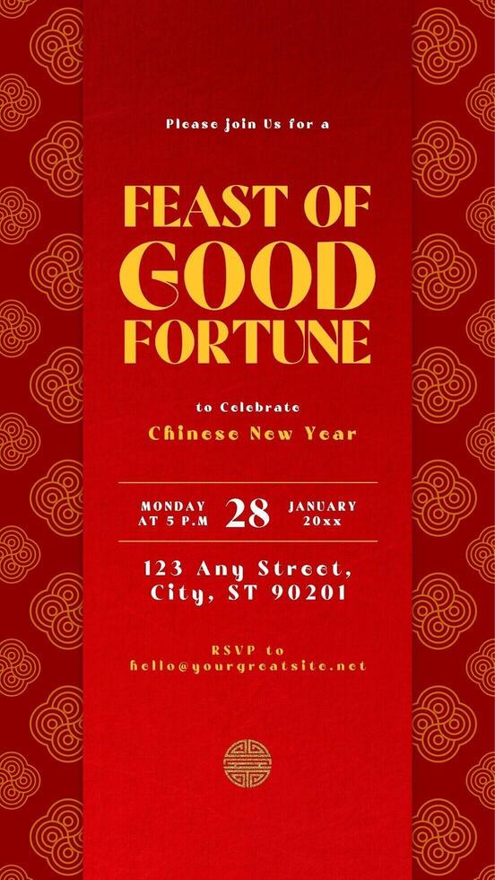 Chinese New Year Feast Invitation for Instagram Story template