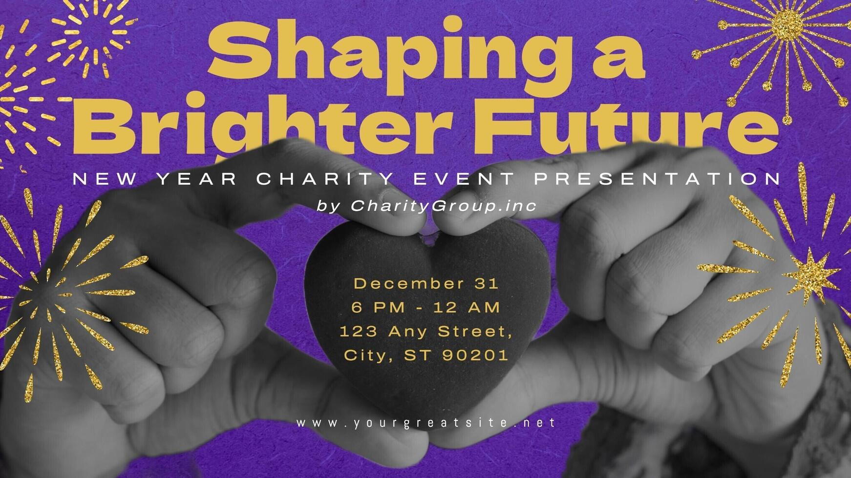 New Year Charity Event Presentation template
