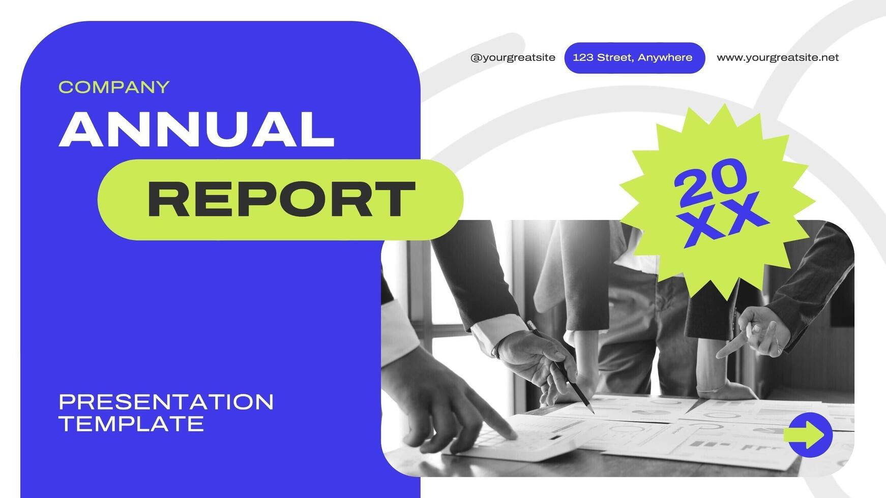 Modern Annual Report Presentation template