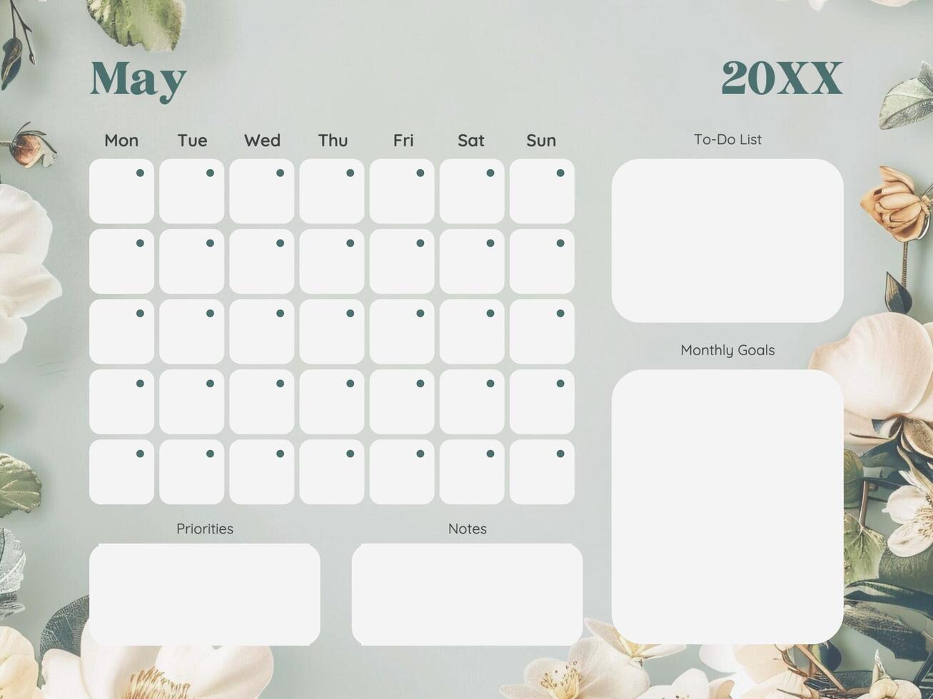 Floral Monthly Journal Template 54295905 Template Floral Monthly Journal Template 54295905 Template