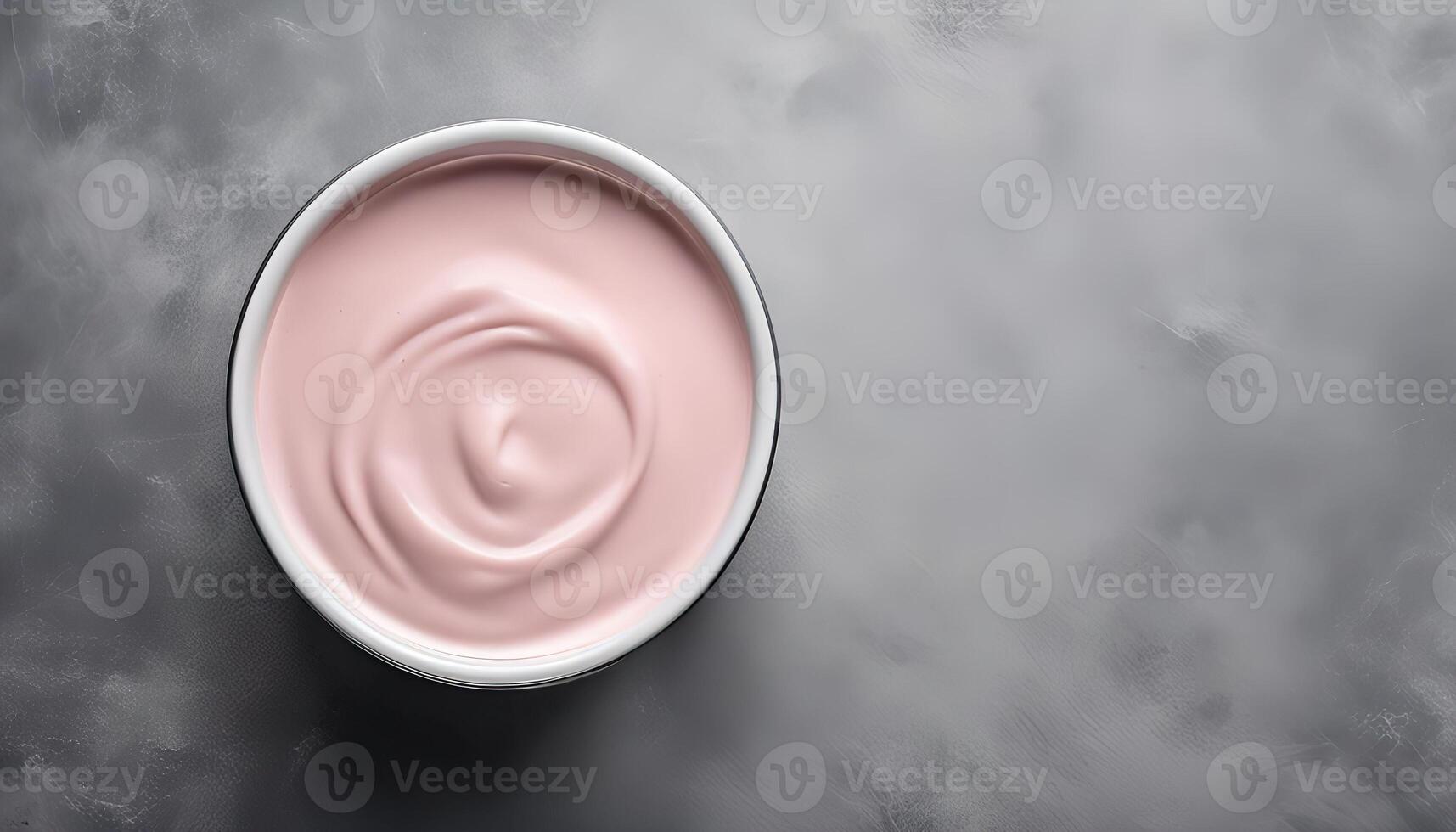 Pink Yogurt in a Bowl photo