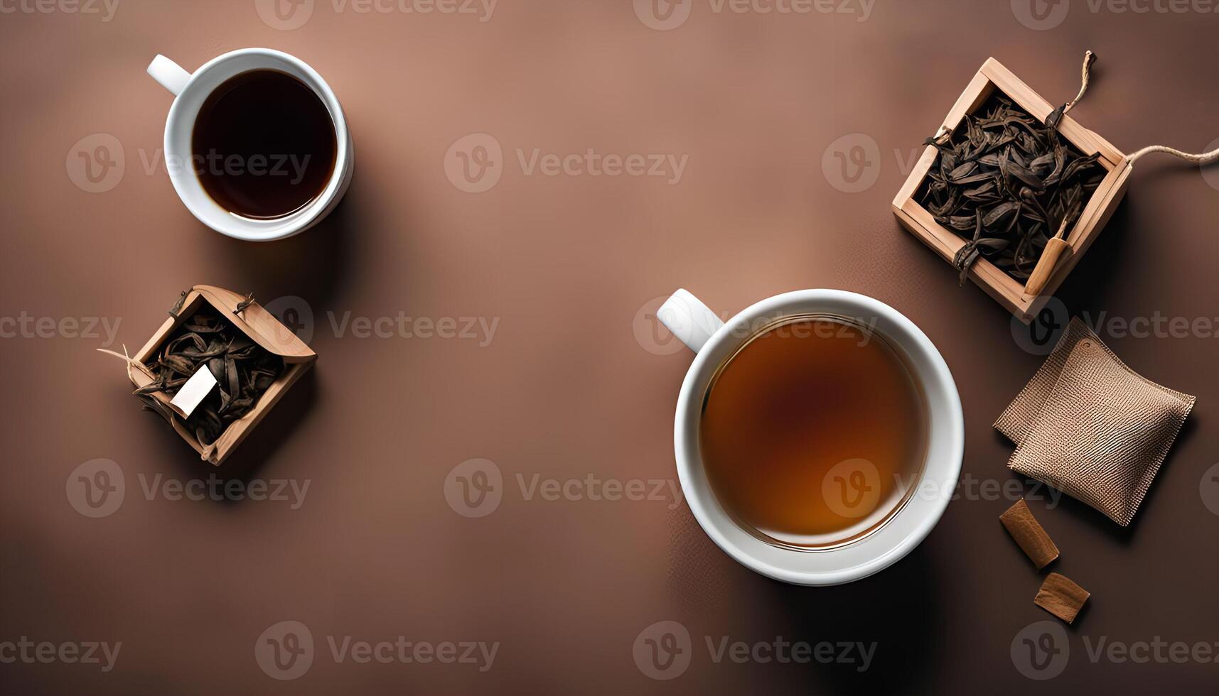 Tea Time with Tea Leaves in Boxes photo