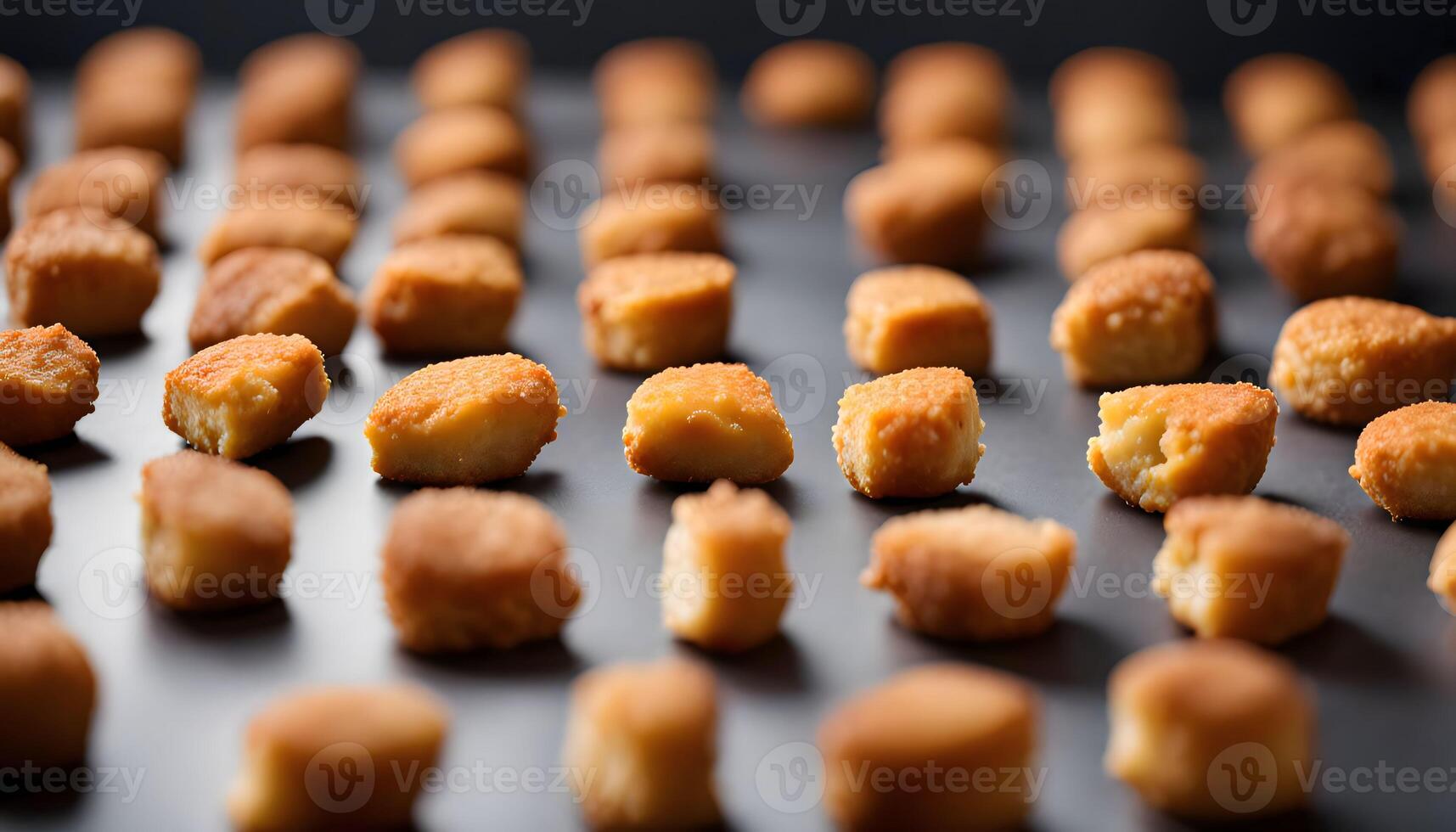 Golden Fried Bites on Dark Background photo
