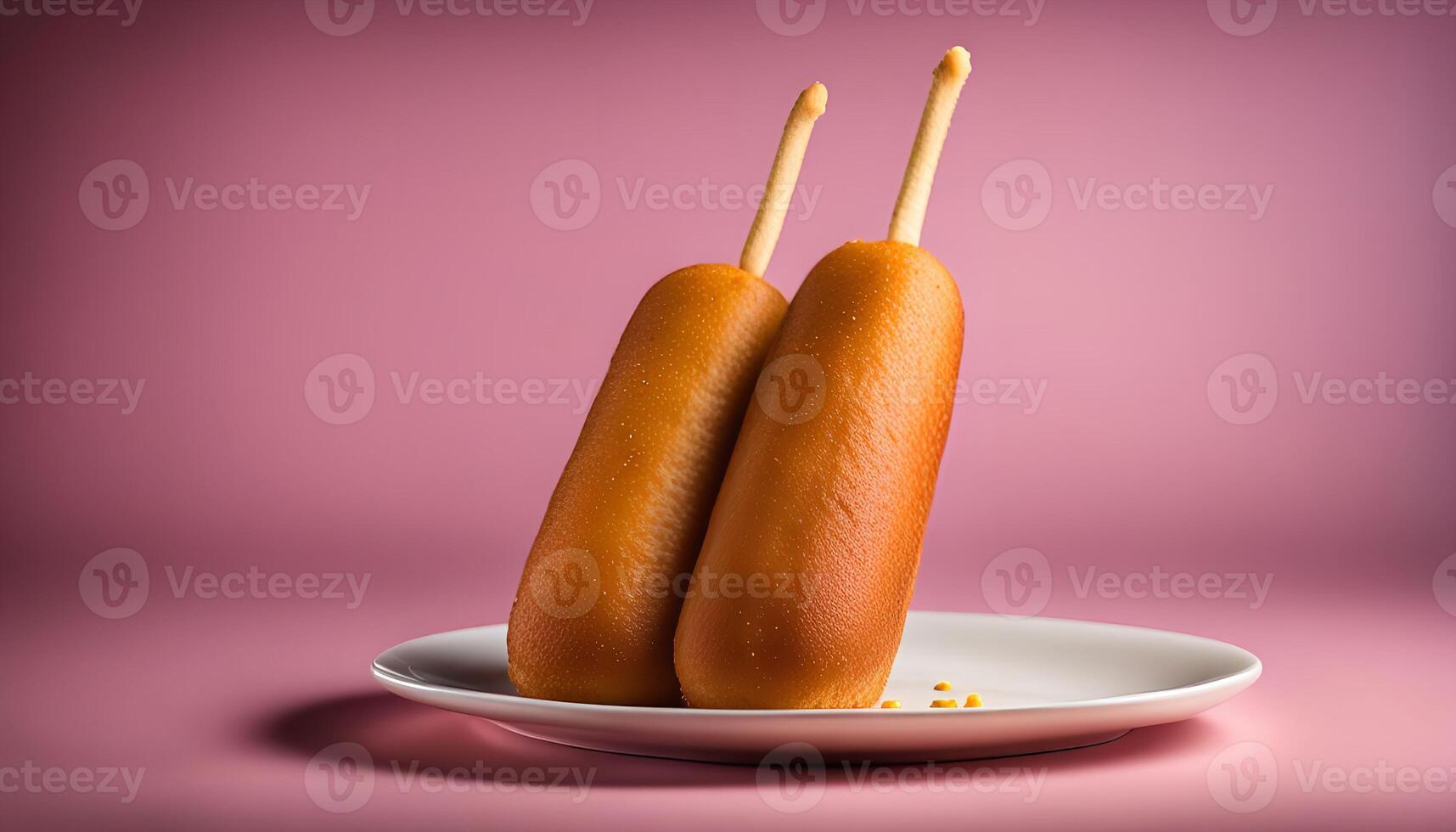 Two Corn Dogs on a Plate photo