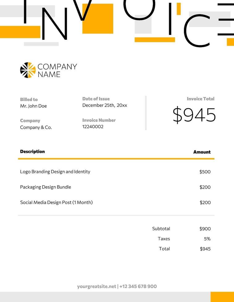 Freelancer Graphic Design Invoice template