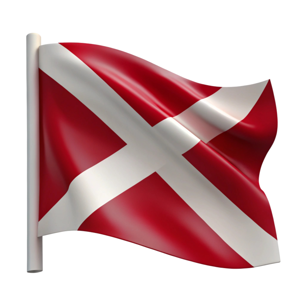 Detailed 3D Rendering of the Flag of Alabama png