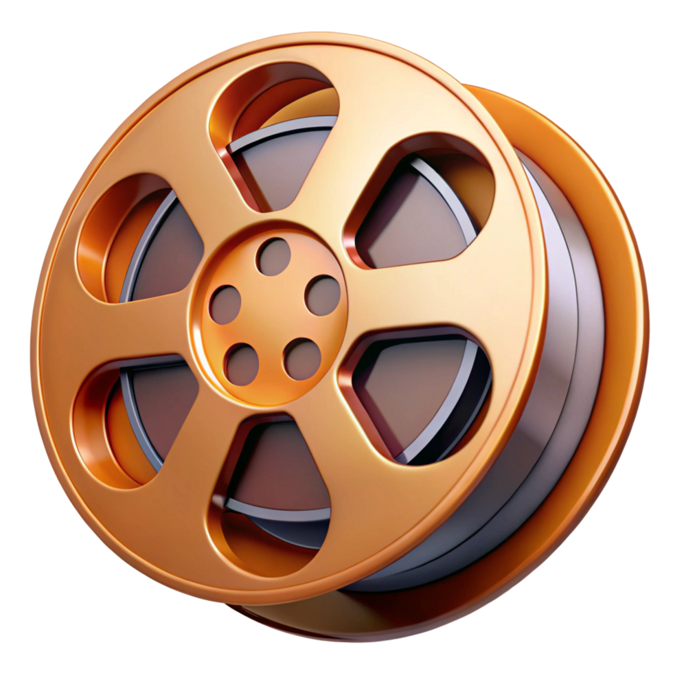 Golden Vintage Film Reel Icon png