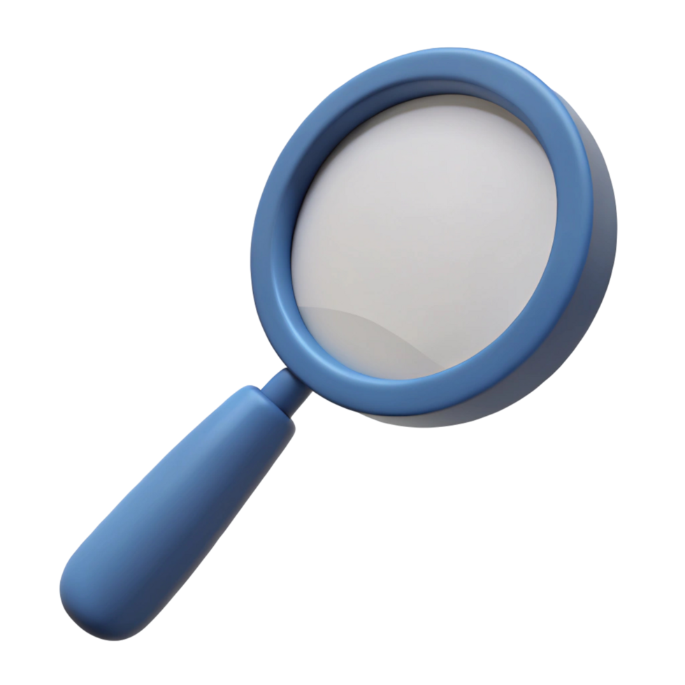 3D Rendered Cartoon Magnifying Glass Icon png