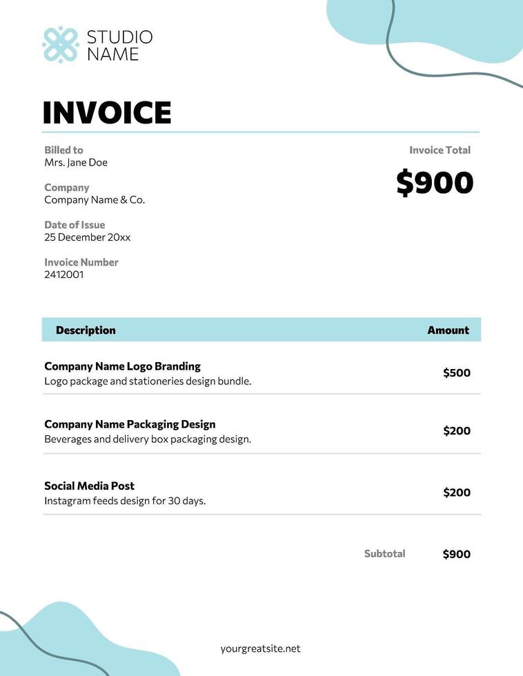 Invoice Template for Designer