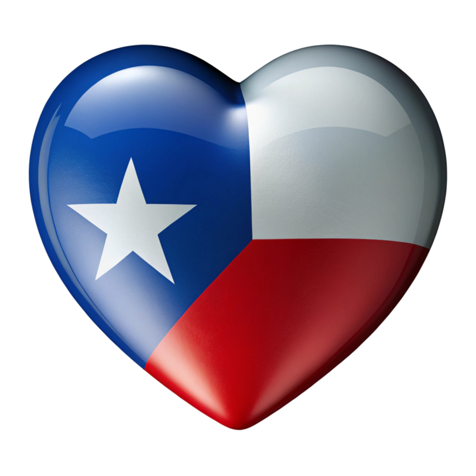 Texas Flag in Heart Shape, Symbol of Love and Pride png