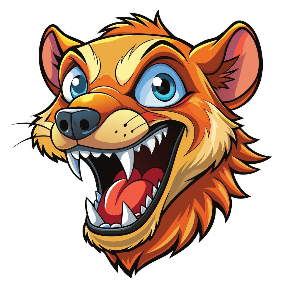 a cartoon fox head with open mouth and teeth vector